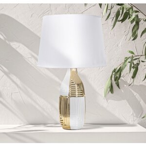 Mauro Ferretti lampe de table Glam Linie E27 Ø 33x54 cm blanc or