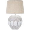 Mauro Ferretti lampe de table Atene E27 Ø 38x59 cm blanc lavé marron