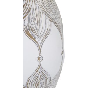 Mauro Ferretti lampe de table Atene ovale E27 Ø 38x67 cm blanc lavé marron