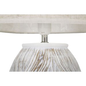 Mauro Ferretti lampe de table Atene ovale E27 Ø 38x67 cm blanc lavé marron