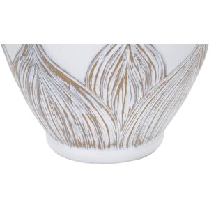 Mauro Ferretti lampe de table Atene ovale E27 Ø 38x67 cm blanc lavé marron