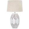 Mauro Ferretti lampe de table Atene ovale E27 Ø 38x67 cm blanc lavé marron