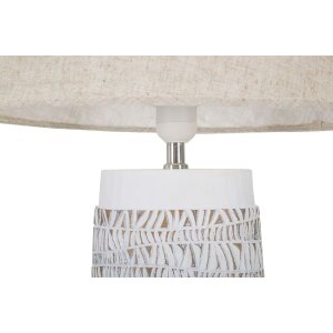 Mauro Ferretti lampe de table Nairobi E27 Ø 35x60,5 cm blanc lavé marron