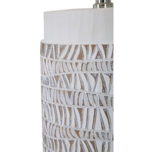 Mauro Ferretti lampe de table Nairobi E27 Ø 35x60,5 cm blanc lavé marron