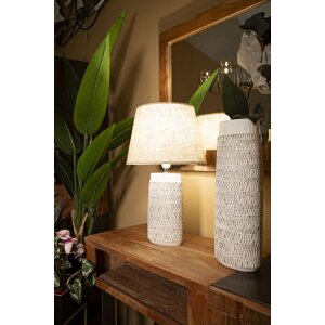 Mauro Ferretti lampe de table Nairobi E27 Ø 35x60,5 cm blanc lavé marron