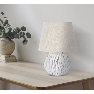 Mauro Ferretti lampe de table Honduras E27 Ø 35x48 cm blanc lavé