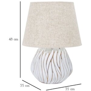 Mauro Ferretti lampe de table Honduras E27 Ø 35x48 cm blanc lavé