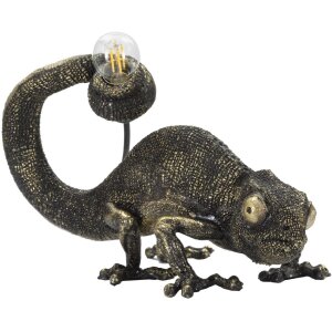 Mauro Ferretti lampe de table lézard E14 37,5x16,5x22 cm noir or