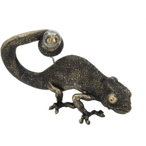 Mauro Ferretti lampe de table lézard E14 37,5x16,5x22 cm noir or