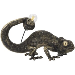 Mauro Ferretti lampe de table lézard E14 37,5x16,5x22 cm noir or