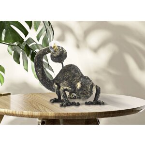 Mauro Ferretti lampe de table lézard E14 37,5x16,5x22 cm noir or