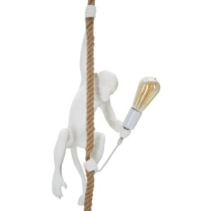 Mauro Ferretti plafonnier singe E27 Ø 27x32x60 cm blanc marron