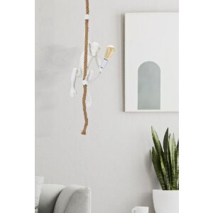 Mauro Ferretti plafonnier singe E27 Ø 27x32x60 cm blanc marron