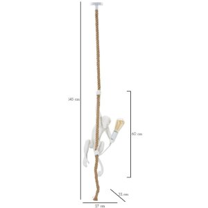 Mauro Ferretti plafonnier singe E27 Ø 27x32x60 cm blanc marron