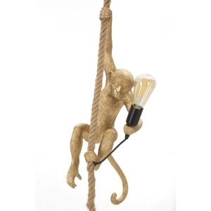 Mauro Ferretti plafonnier singe E27 Ø 27x32x60 cm or marron