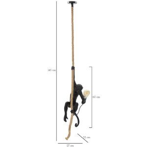 Mauro Ferretti plafonnier singe E27 Ø 27x32x60 cm noir marron