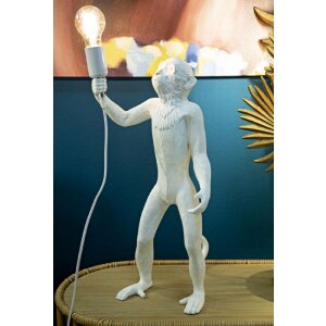 Mauro Ferretti lampe de table singe E27 Ø 26x34x55 cm blanc