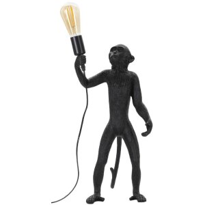Mauro Ferretti lampe de table singe E27 Ø 26x34x55 cm noir
