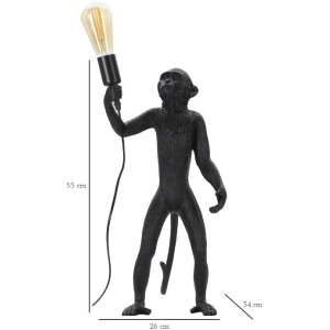 Mauro Ferretti lampe de table singe E27 Ø 26x34x55 cm noir
