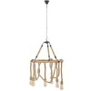 Mauro Ferretti plafonnier cercle de corde 6-flamme E27 Ø 64x90 cm brun noir