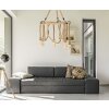 Mauro Ferretti plafonnier cercle de corde 6-flamme E27 Ø 64x90 cm brun noir
