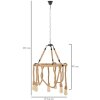 Mauro Ferretti plafonnier cercle de corde 6-flamme E27 Ø 64x90 cm brun noir