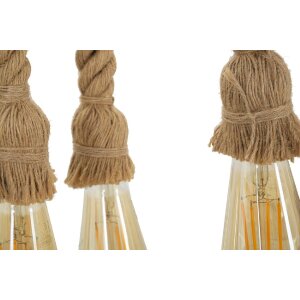 Mauro Ferretti plafonnier corde de bambou 6-flamme E27 80x15x120 cm brun