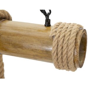 Mauro Ferretti plafonnier corde de bambou 6-flamme E27 80x15x120 cm brun