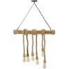 Mauro Ferretti plafonnier corde de bambou 6-flamme E27 80x15x120 cm brun