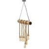 Mauro Ferretti plafonnier corde de bambou 6-flamme E27 80x15x120 cm brun