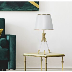 Mauro Ferretti lampe de table Triply E27 Ø 28x57 cm or blanc