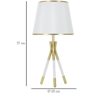 Mauro Ferretti lampe de table Triply E27 Ø 28x57 cm or blanc
