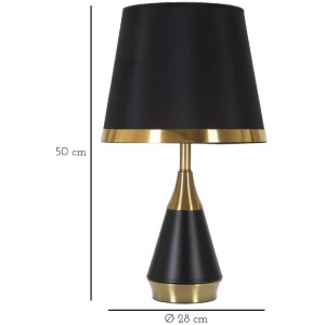 Mauro Ferretti lampe de table Blacky E27 Ø 28x50 cm noir or