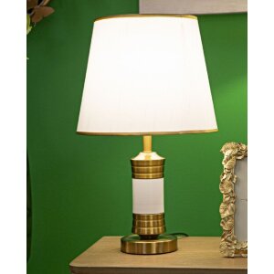 Mauro Ferretti lampe de table Whity E27 Ø 31x52 cm or blanc