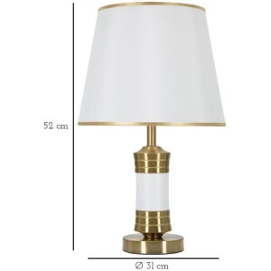 Mauro Ferretti lampe de table Whity E27 Ø 31x52 cm or blanc