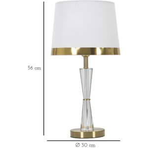 Mauro Ferretti lampe de table Kristal E27 Ø 30x56 cm or blanc