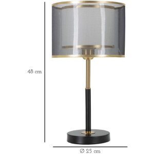Mauro Ferretti lampe de table niveaux E27 Ø 25x48 cm noir or