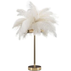 Mauro Ferretti lampe de table Palmier 2 flammes E14 Ø 40x55 cm blanc or