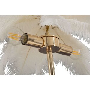 Mauro Ferretti lampe de table Palmier 2 flammes E14 Ø 40x55 cm blanc or