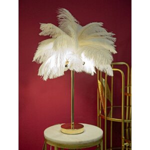 Mauro Ferretti lampe de table Palmier 2 flammes E14 Ø 40x55 cm blanc or