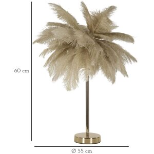 Mauro Ferretti lampe de table Palmier 2 flammes E14 Ø 55x60 cm camel or