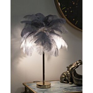 Mauro Ferretti lampe de table Palmier 2 flammes E14 Ø 55x60 cm gris or