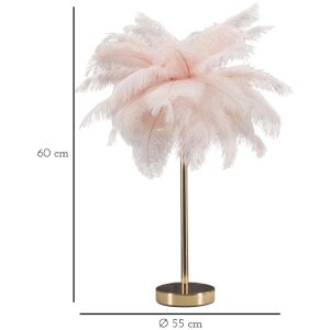 Mauro Ferretti lampe de table Palmier 2 flammes E14 Ø 40x55 cm rose doré