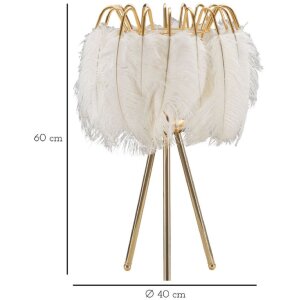 Mauro Ferretti lampe de table support à ressort E27 Ø 40x60 cm or blanc