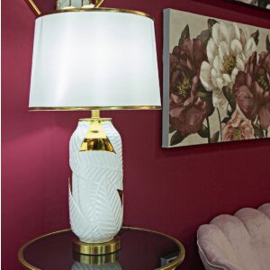 Mauro Ferretti lampe de table céramique E27 Ø 40x70 cm or blanc