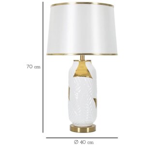 Mauro Ferretti lampe de table céramique E27 Ø 40x70 cm or blanc