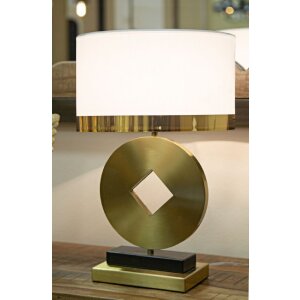 Mauro Ferretti lampe de table Münze E270 Ø 30x53 cm or blanc