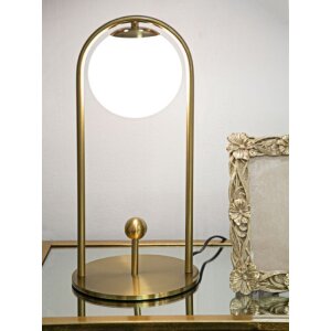 Mauro Ferretti lampe de table Glamy Arc E14 Ø 21x47 cm or blanc
