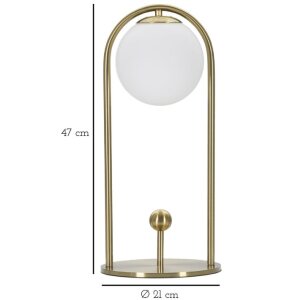 Mauro Ferretti lampe de table Glamy Arc E14 Ø 21x47 cm or blanc