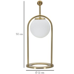 Mauro Ferretti lampe de table Glamy Arc E14 Ø 21x50 cm or blanc